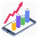 Online Analytics Mobile Growth Chart Growth Presentation Icon
