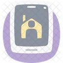 Mobile Home Flat Rounded Icon Icon