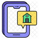 Mobiler Immobilien-Chat  Symbol