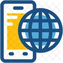 Mobile Internet Globe Icon