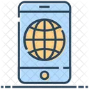 Mobile Internet Globe Networking Icon
