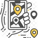 Mobile Karten Mobile Navigation Telefonkarte Symbol