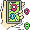 Mobile Karten Mobile Navigation Telefonkarte Symbol