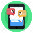 Online Konversation Mobile Konversation Virtueller Chat Symbol