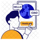 Mobile Language Translator Linguistic International Language Icon