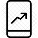 Mobiles Liniendiagramm Nach Oben Online Analysediagramm Wachstumsdiagramm Symbol