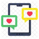 Mobile Love Chat Love Communication Love Message Icon