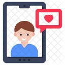 Mobile Love Chat Love Communication Love Message Icon