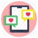 Mobile Love Chat Love Communication Love Message Icon