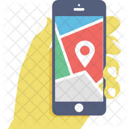 Mobile Map Icon - Download in Flat Style