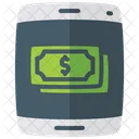 Mobile Dollar Bills Flat Icon Icon