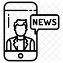 Mobiler Journalist Mobile Nachrichten Digitale Nachrichten Symbol