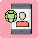 Mobile Online Communication Global Earth Icon