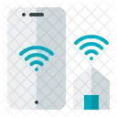 Mobile Operating Home Smart House Connection Icon