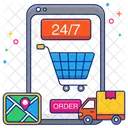 Mobile Order Mobile Shopping 247 Hr Service Icon