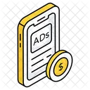 Mobile Paid Ad Paid Advertisement Paid Promotion Icon