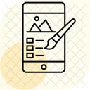 Mobile Painting Minimal Outline Icon