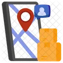 Mobile Parcel Location Parcel Direction Package Location Icône
