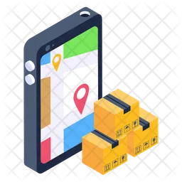 Mobile Parcel Tracking  Icon