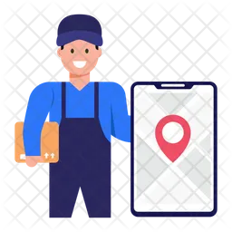Mobile Parcel Tracking  Icon