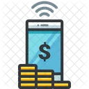 Mobile Online Coins Icon