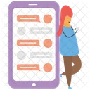 Mobile Phone Chatting  Icon