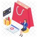온라인 쇼핑 디지털 쇼핑 전자상거래 아이콘