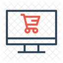 Monitor Comercio Eletronico Carrinho Ícone