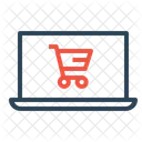 Einkaufswagen Geschaft Laptop Symbol