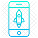 Mobile Rakete Launch Werbung Launch Anzeigen Icon
