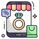 Mobile Ring Shopping Mobile Jewelry Shopping Eshopping Icon