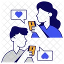 Chat Romantique Mobile Communication Conversation Icône