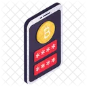 Mobile Secure Bitcoin Secure Cryptocurrency Crypto Icône