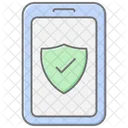 Mobile Security Lineal Color Icon Icon
