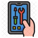 Mobile Setting Wrench Tool Icon
