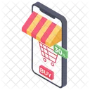Mobile Shopping Ecommerce Online Purchasing Icon