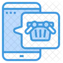Mobile Shopping Shopping Basket Icon