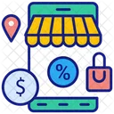 Mobile Shopping Store Online Icon