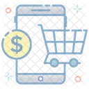 Mobile Shopping Commerce Trolley Icon