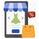 Mobile Shopping Discount Eshopping Ecommerce Icon