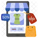 Mobile Shopping Discount Eshopping Ecommerce Icon