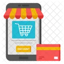 Mobile Shopping Discount Smartphone Shopping Discount Phone Shopping Discount Icon