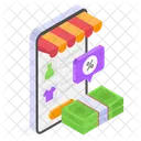 Mobile Shopping Commerce Icon