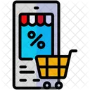 Mobile Shopping Shopping Online Icône