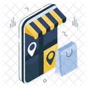 Mobile Shopping Location  Icon