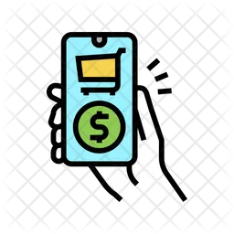Mobile Shopping Payment  Icon