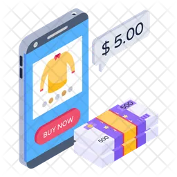 Mobile Shopping Payment  Icon