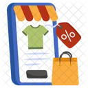 Mobile Shopping Sale Eshopping Ecommerce Icon
