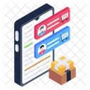 Mobile Support Chat Shopping Conversation Shopping App Icon