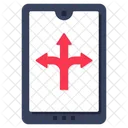 Mobile three way intersection  Icon